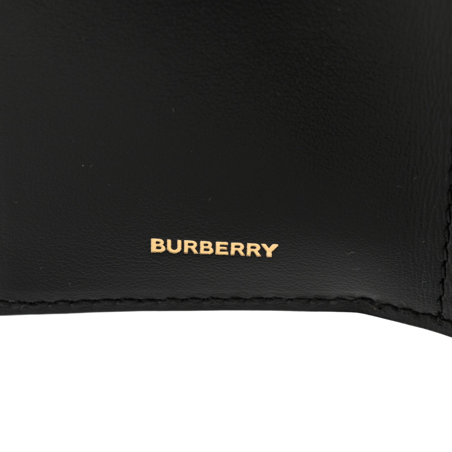 Grained Calfskin TB Compact Tri-Fold Wallet Black