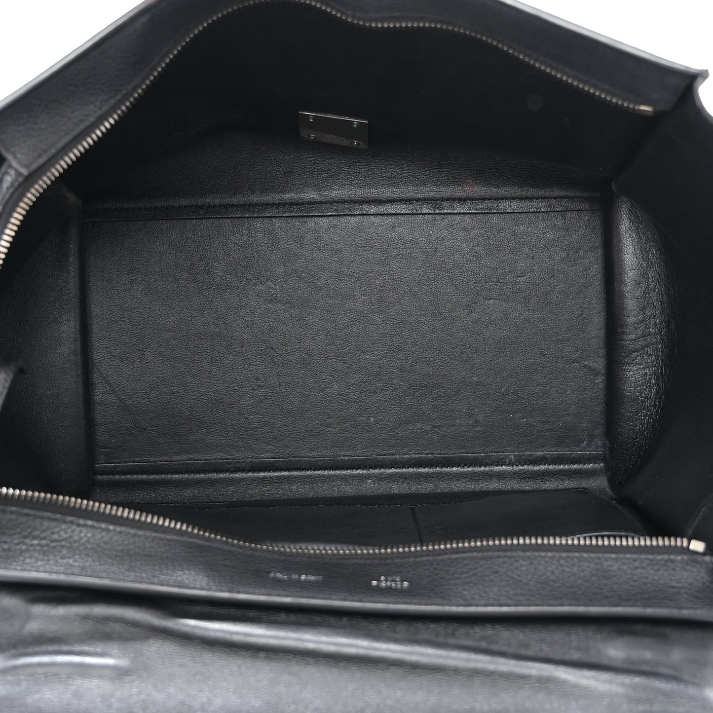 Drummed Calfskin Suede Medium Trapeze Black