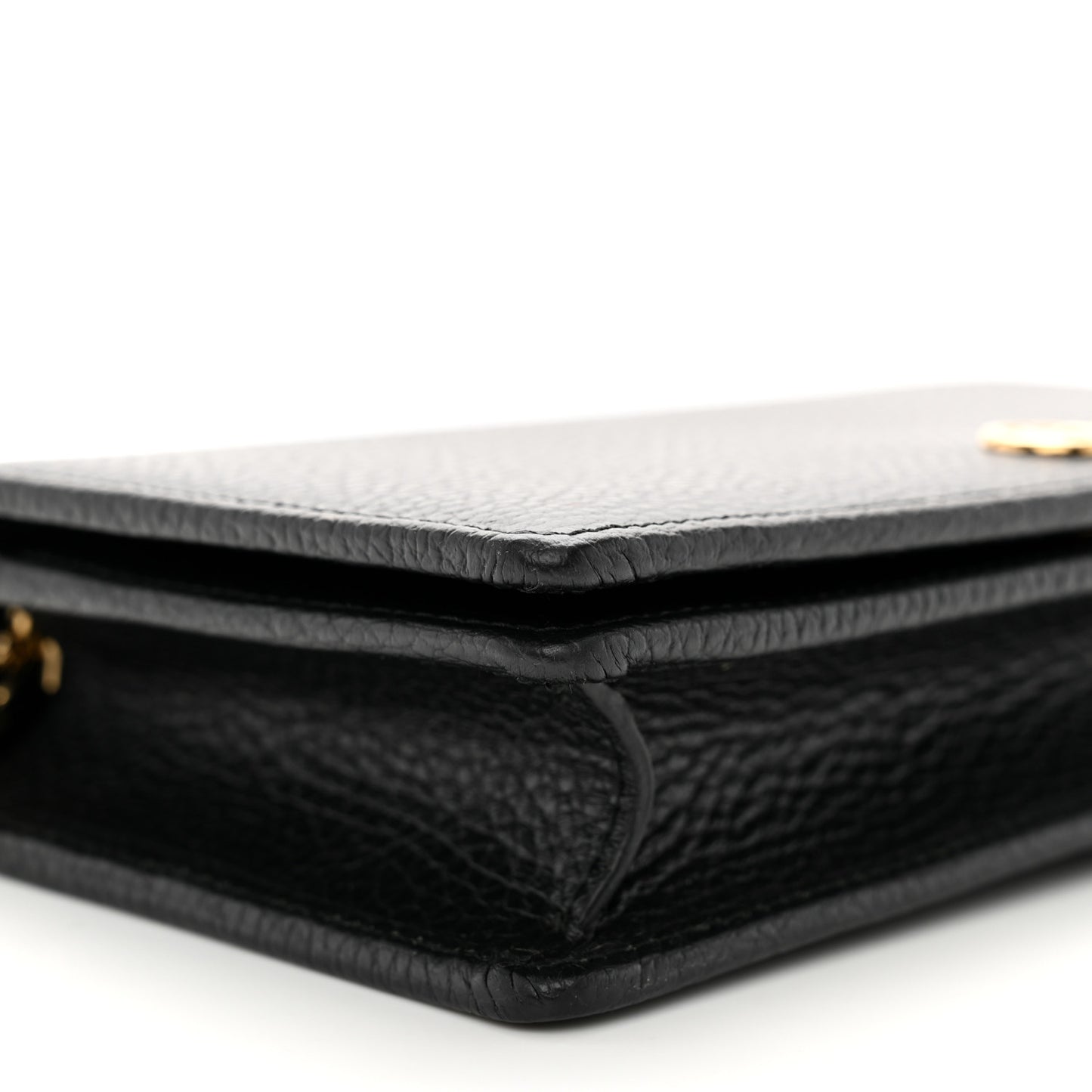 Calfskin Mini GG Marmont Chain Wallet Black