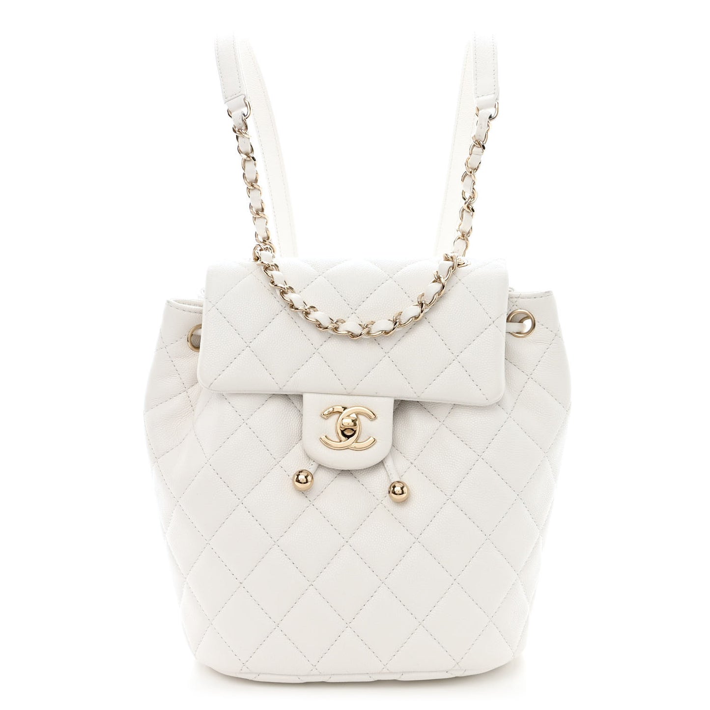 Caviar Quilted Urban Spirit Backpack White