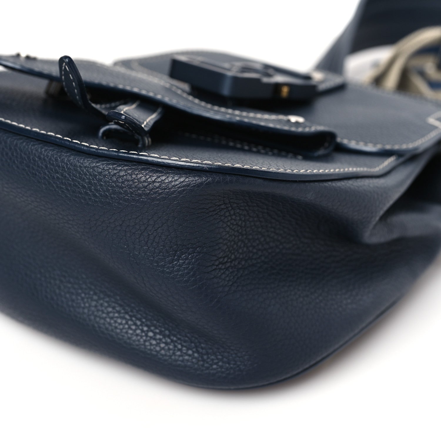 Christian Dior Grained Calfskin Saddle Backpack Navy Blue 9 of 9