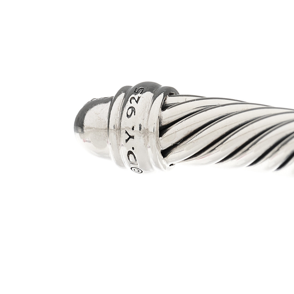 David Yurman Sterling Silver Pave Diamond 5mm Cable Classics Bracelet 3 of 4