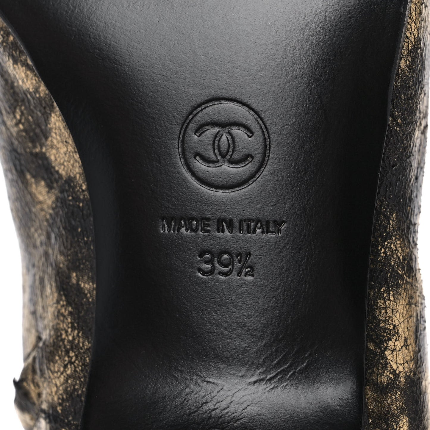 Laminated Goatskin High Boots 39.5 Gold