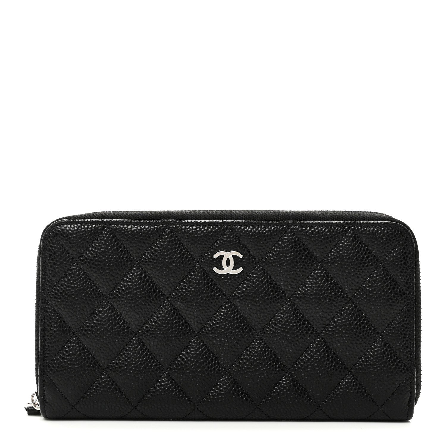 Chanel Caviar Quilted Large Gusset Zip Around Wallet Black 1880110 