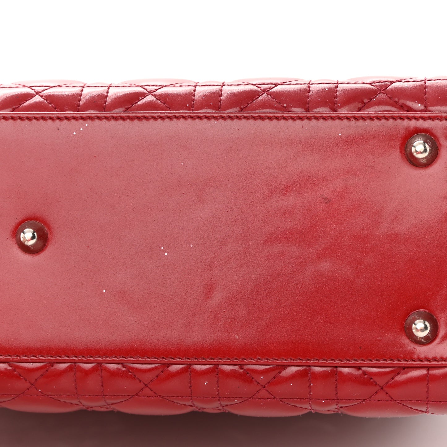 Patent Cannage Large Lady Dior Red