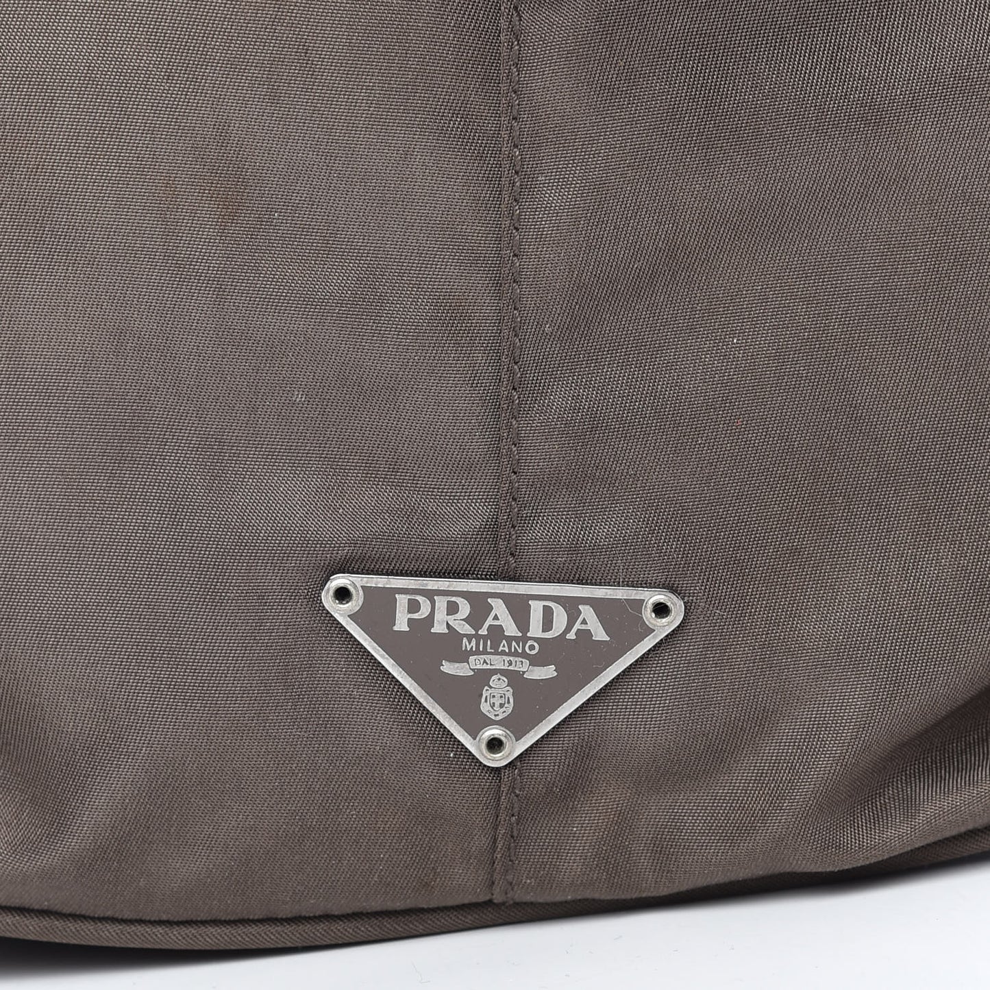 Tessuto Nylon Calfskin Hobo Brown