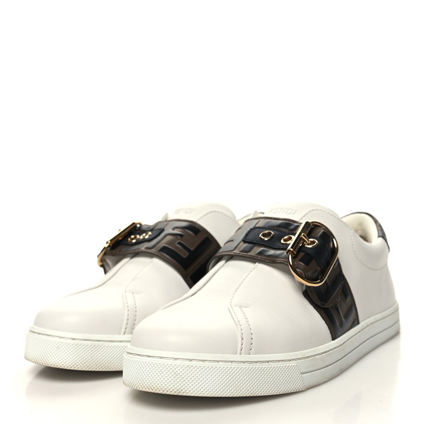 Vitello FF Embossed Womens Slip On Sneakers 37 Ultra 37 White Maya Black