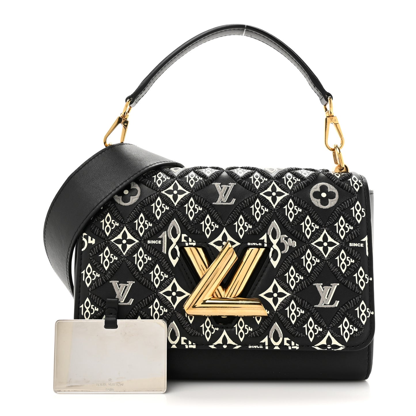 Calfskin Since 1854 Embroidered Twist MM Black