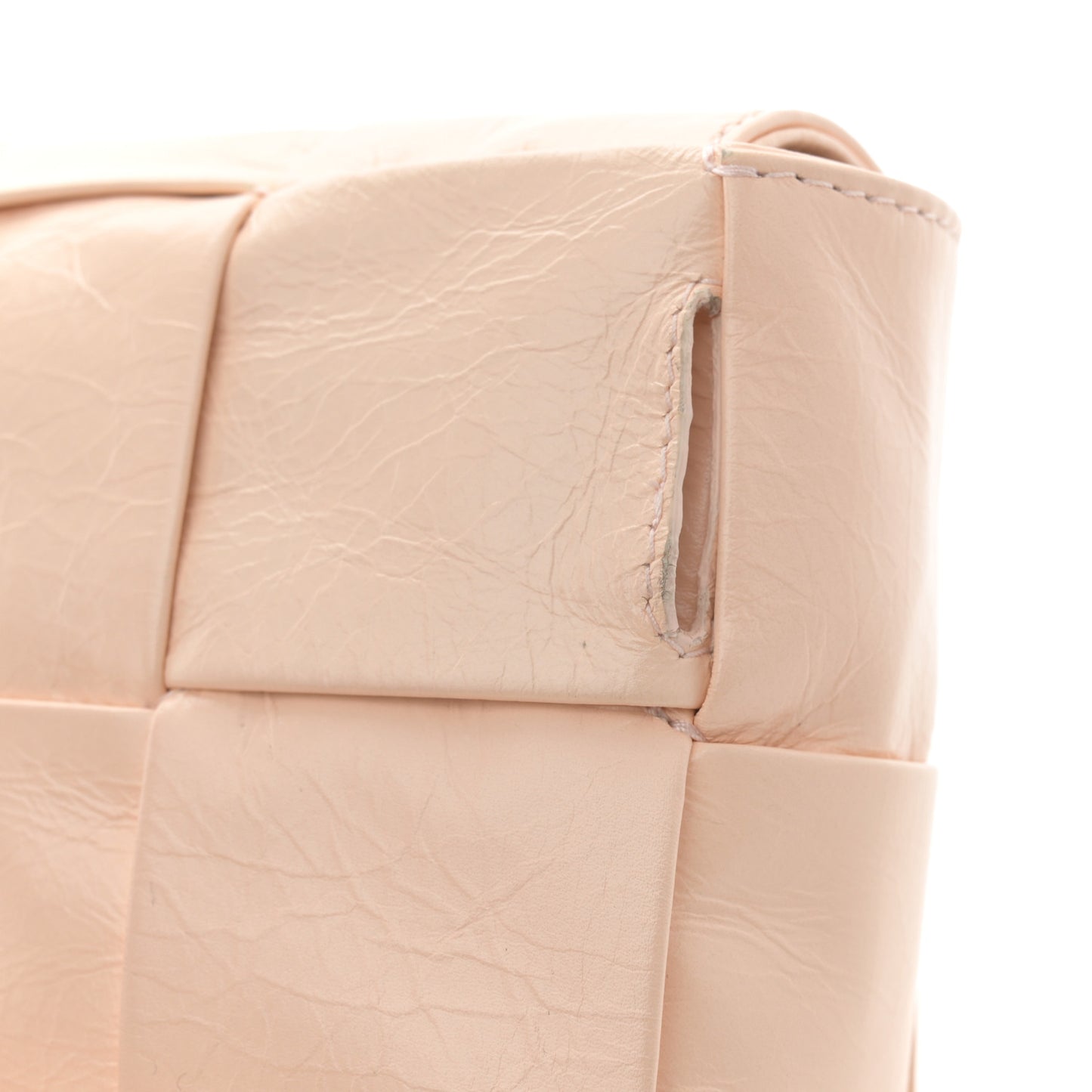 Paper Calfskin Intrecciato Cassette Belt Bag Melon Washed