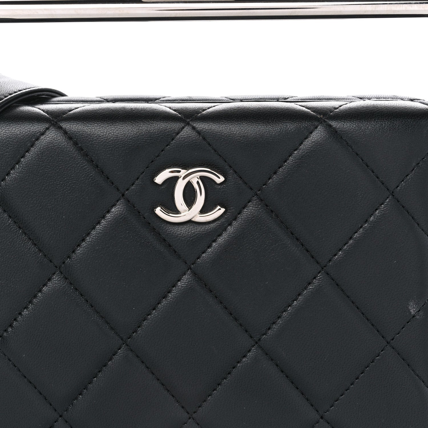 Chanel Quilted Lambskin Metal Bar Clutch Bag Black 8 of 11