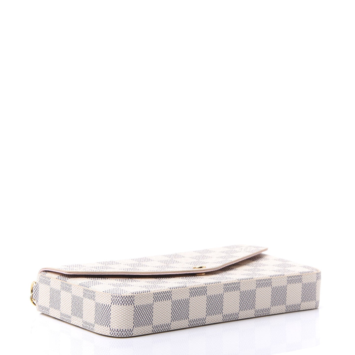 Damier Azur Pochette Felicie Chain Wallet Rose Ballerine