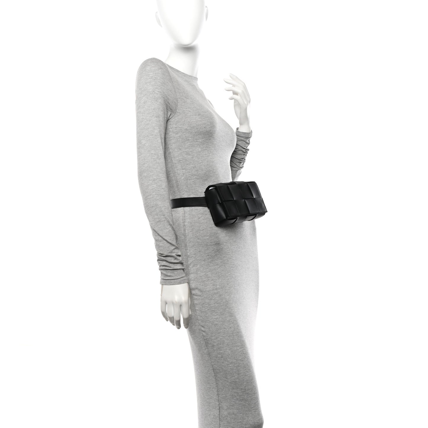 Nappa Maxi Intreccio The Belt Cassette Bag Black