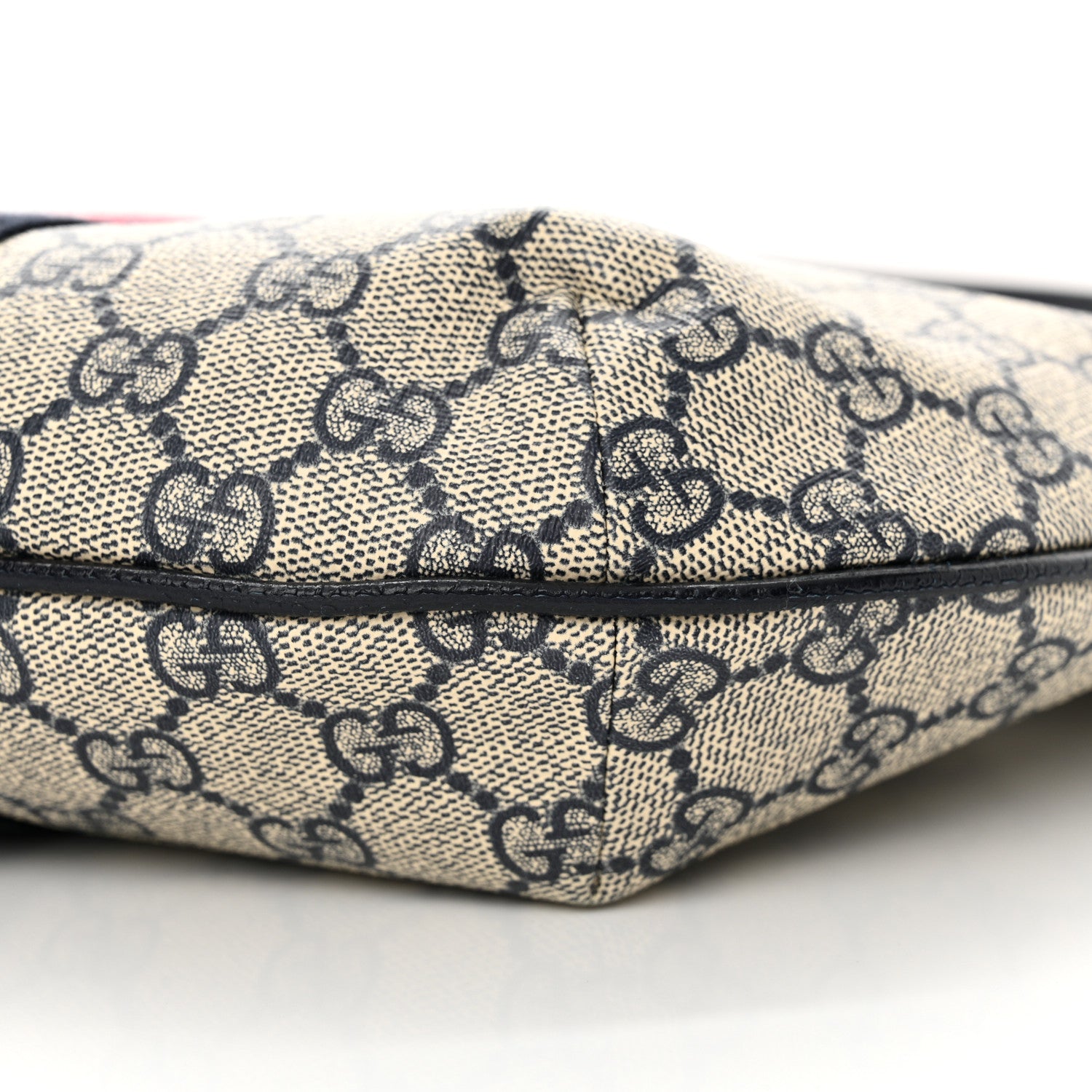 Gucci GG Supreme Monogram Textured Dollar Calfskin Web Small Ophidia Half Moon Hobo Beige Blue 10 of 12