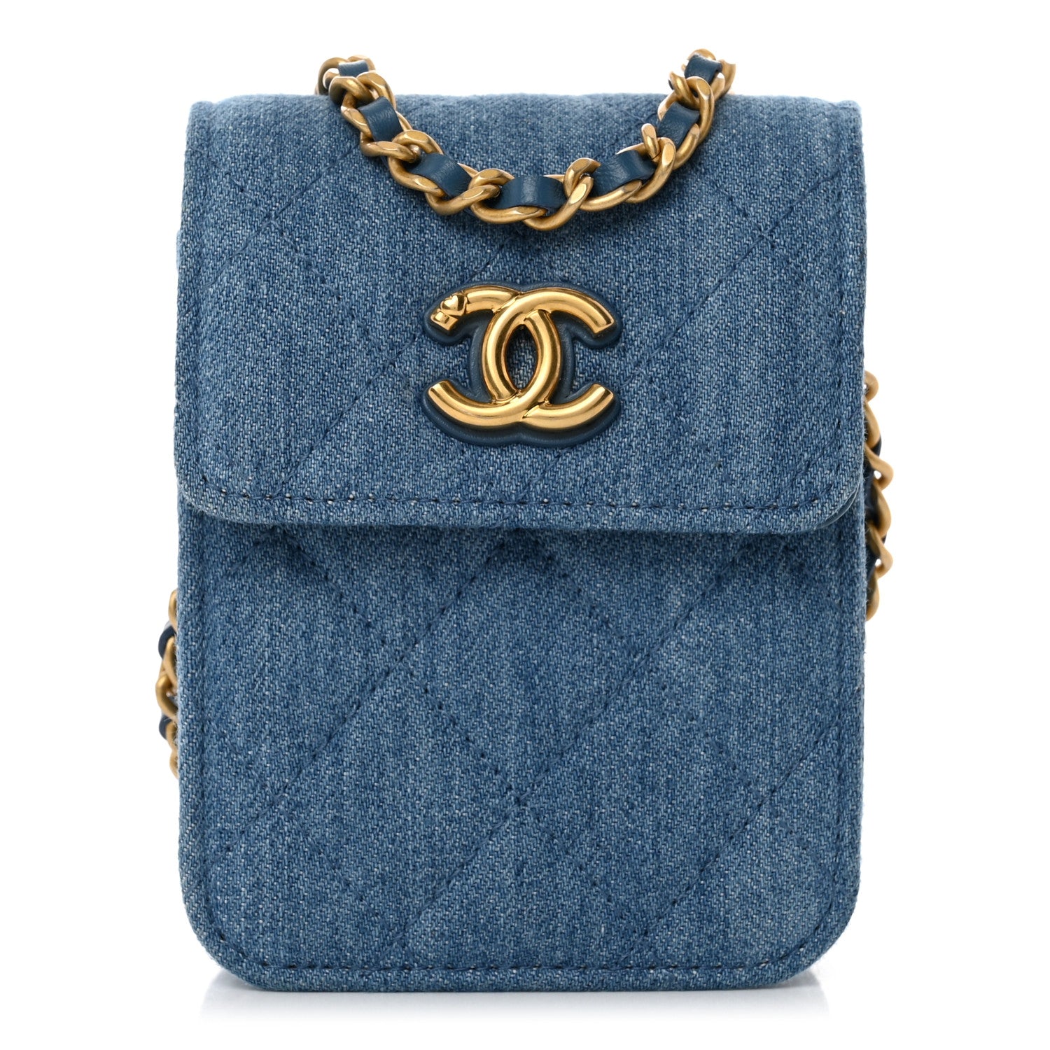 Chanel Denim Quilted Flap Mini Crossbody Blue 1 of 9