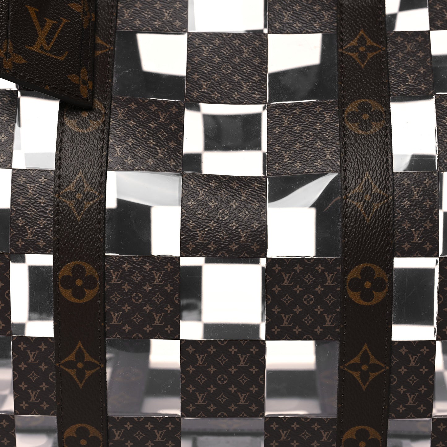 PVC Monogram Chess Keepall Bandouliere 50