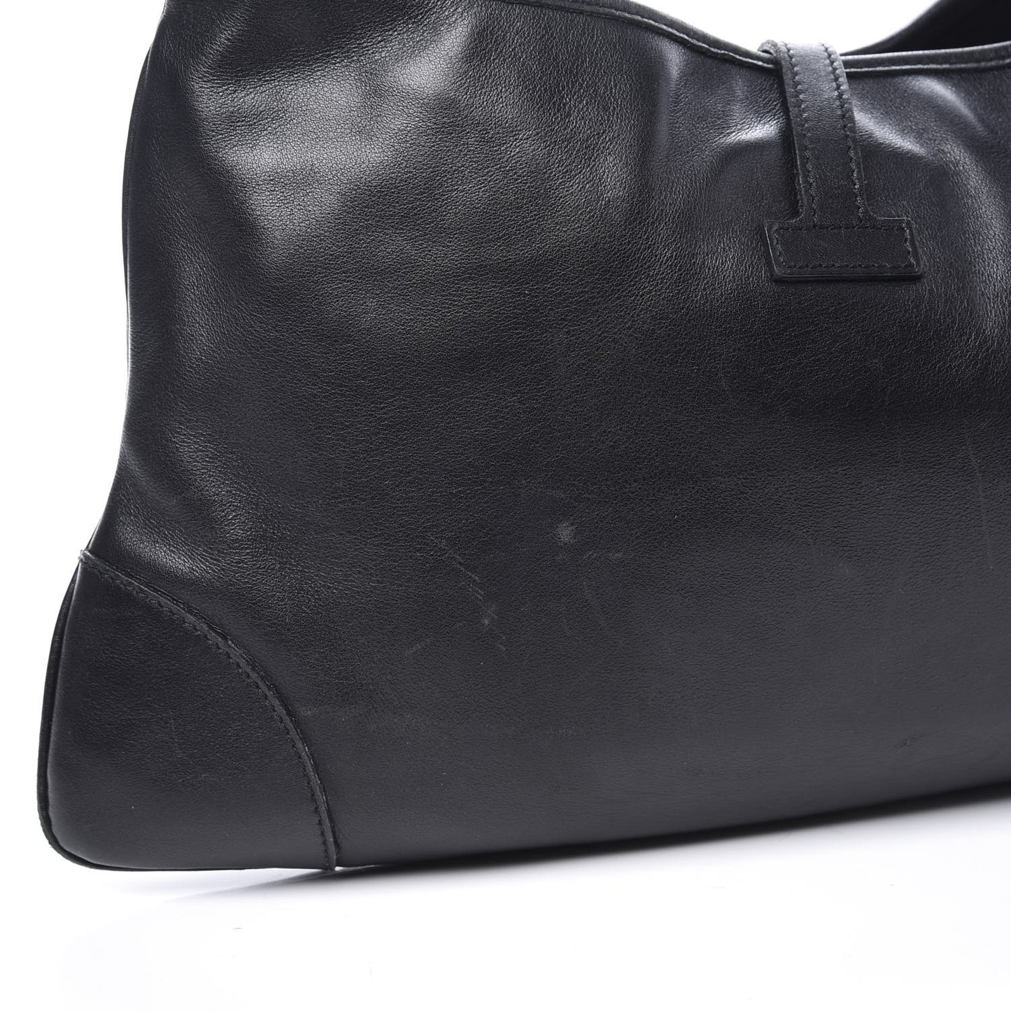 Calfskin Lobster Clasp Lock Jackie O Hobo Black