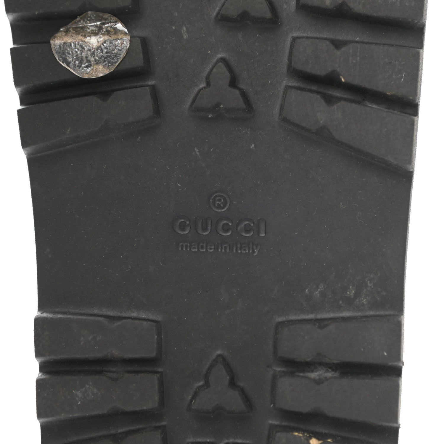 Gucci Rubber Web Mens Lug Sole Slide Sandals 9 Black Green Red 6 of 8