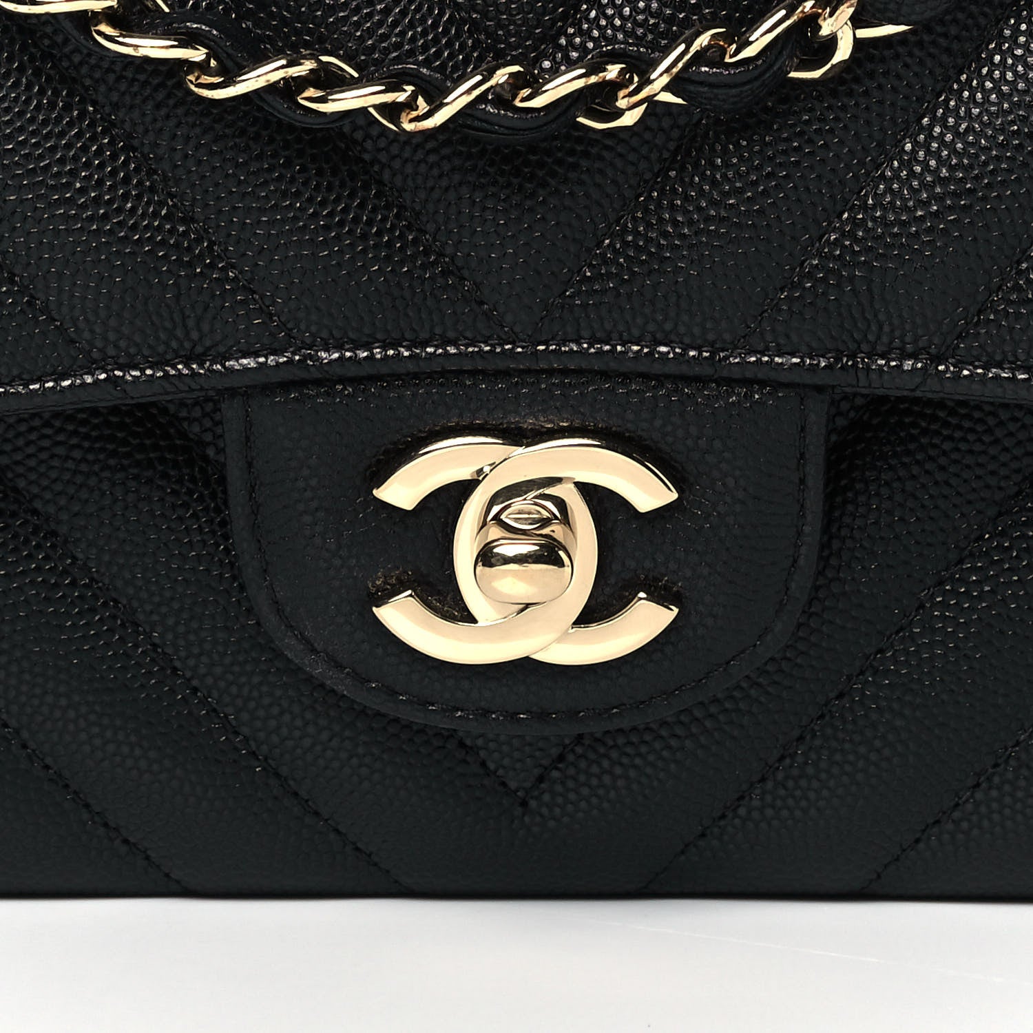 Chanel Caviar Chevron Quilted Medium Double Flap Black 8 of 11