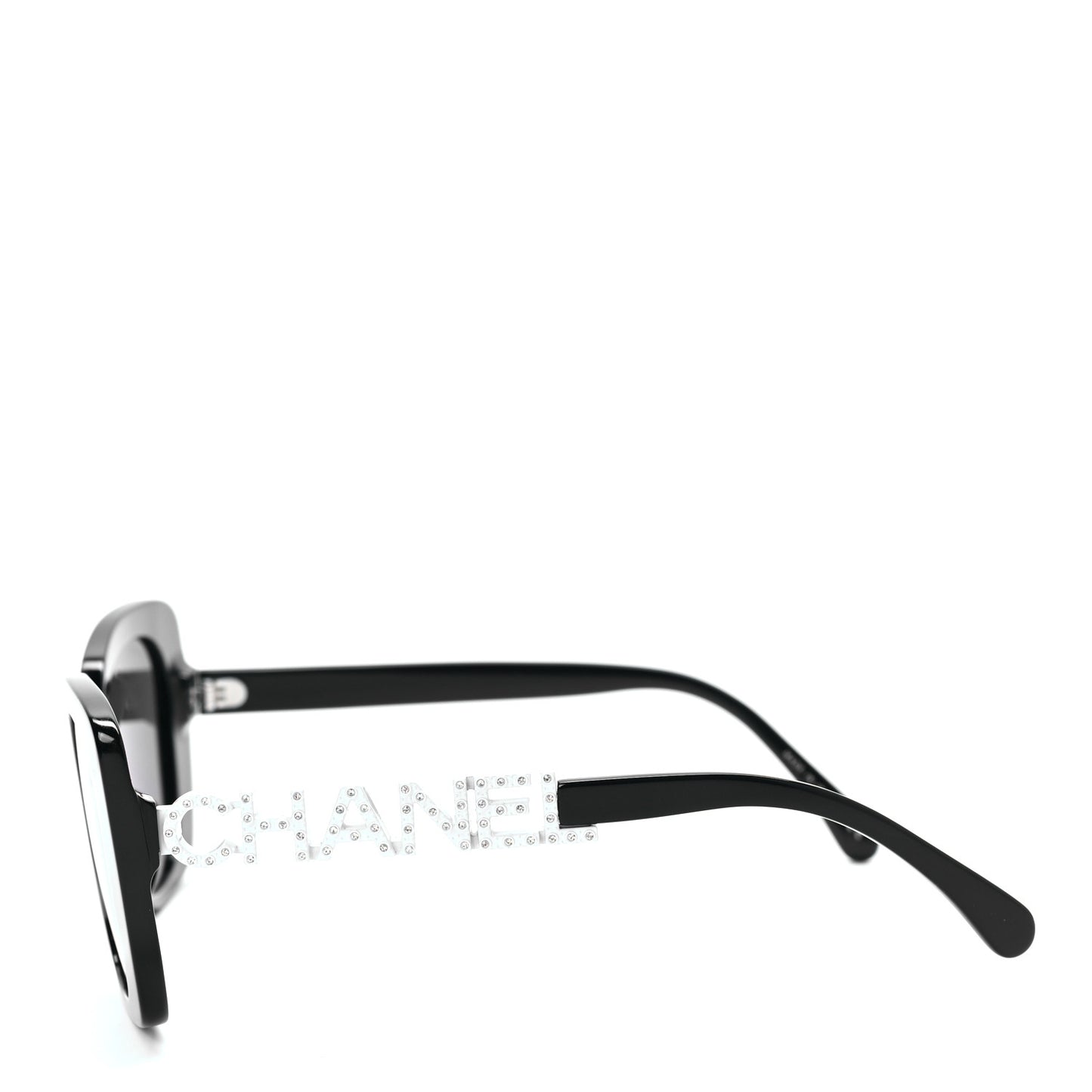 Acetate Strass Square Sunglasses 5422-B-A Black White