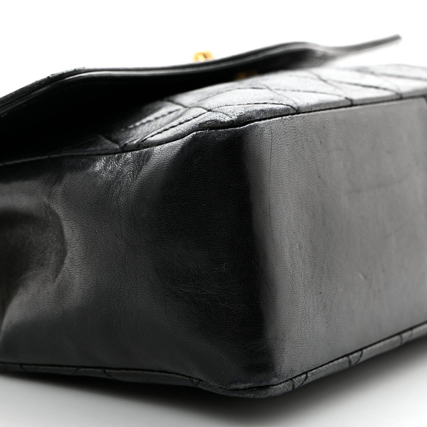 Lambskin Quilted Small Single Flap Black