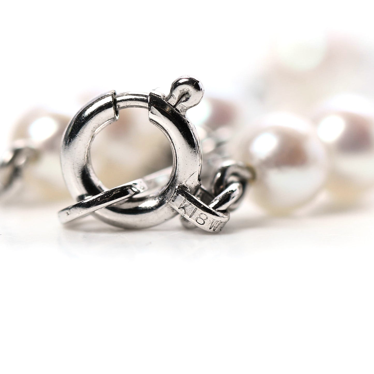 18K White Gold Akoya Pearl 3.5-4mm Station Bracelet
