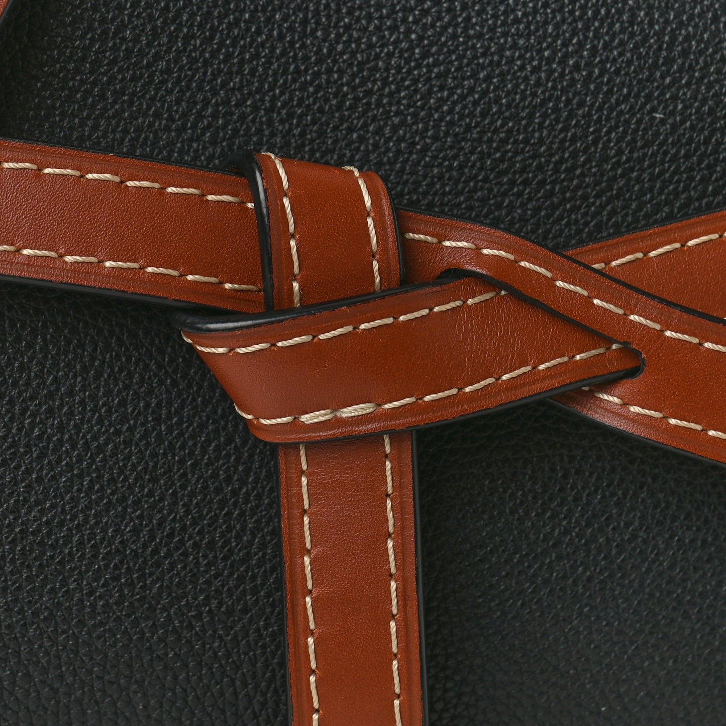 Grained Calfskin Small Gate Crossbody Bag Pecan Black