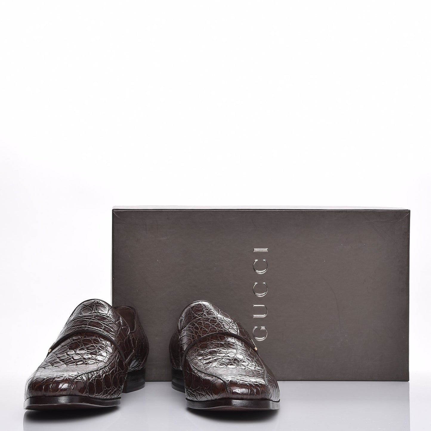 Mens Caiman Mocassin Loafers 10 Cocoa
