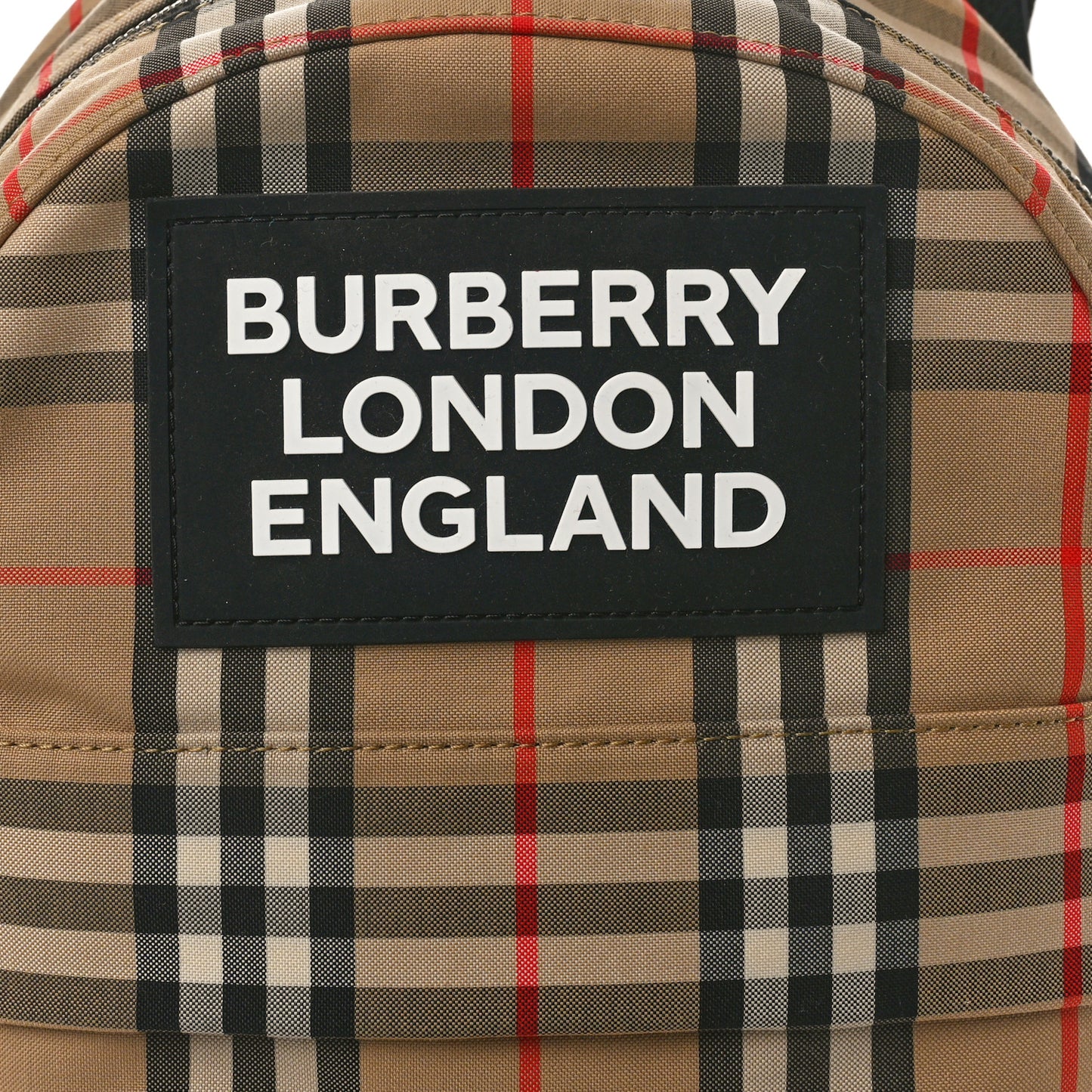 House Check Canvas Calfskin Small Nico Backpack Archive Beige