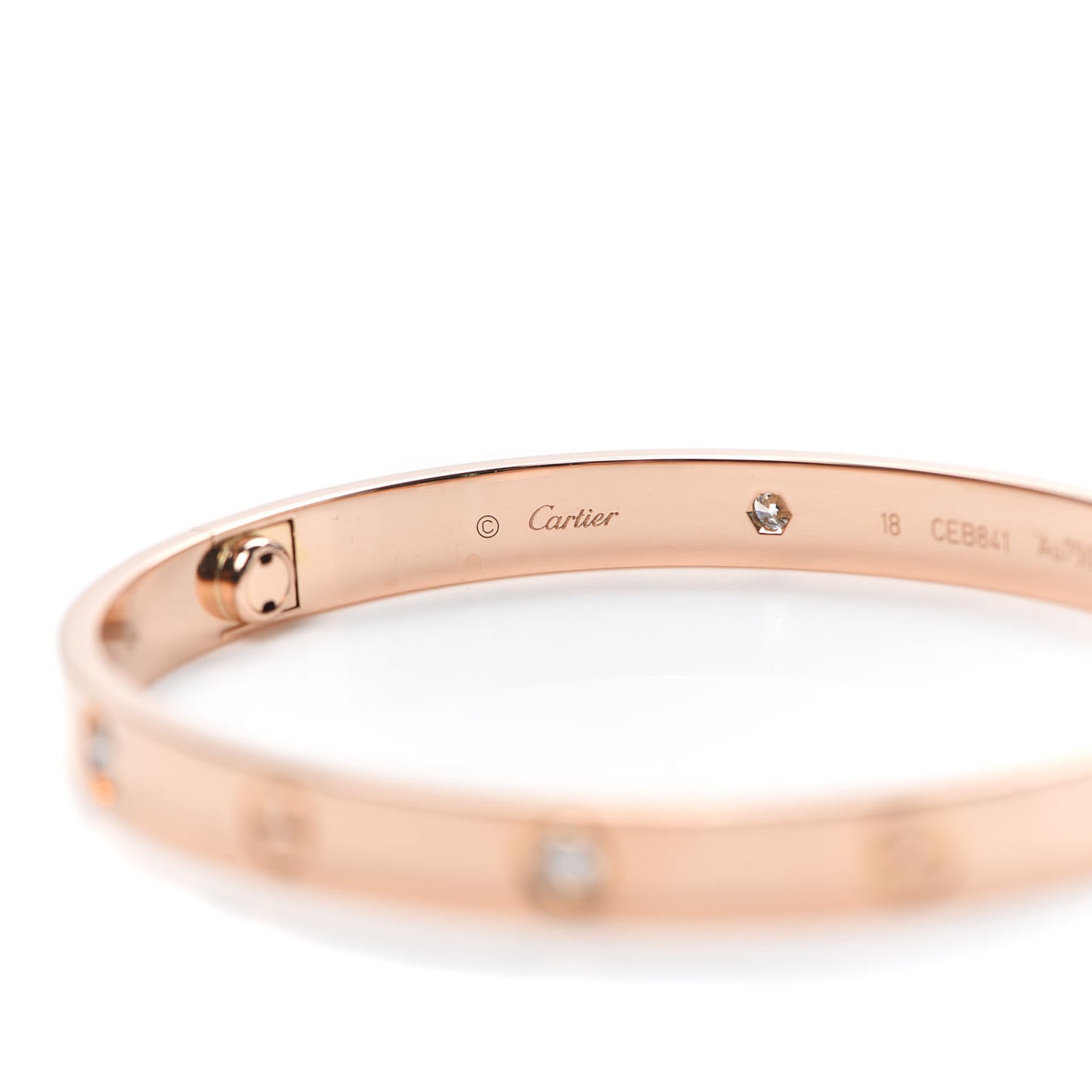 18K Pink Gold 4 Diamond LOVE Bracelet 18