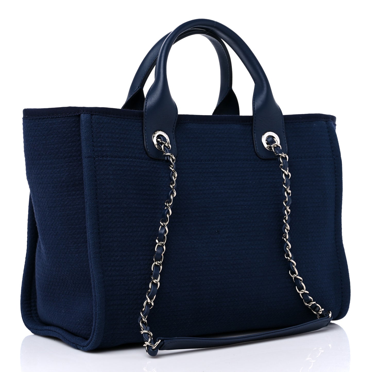 Mixed Fibers Small Deauville Tote Navy Blue