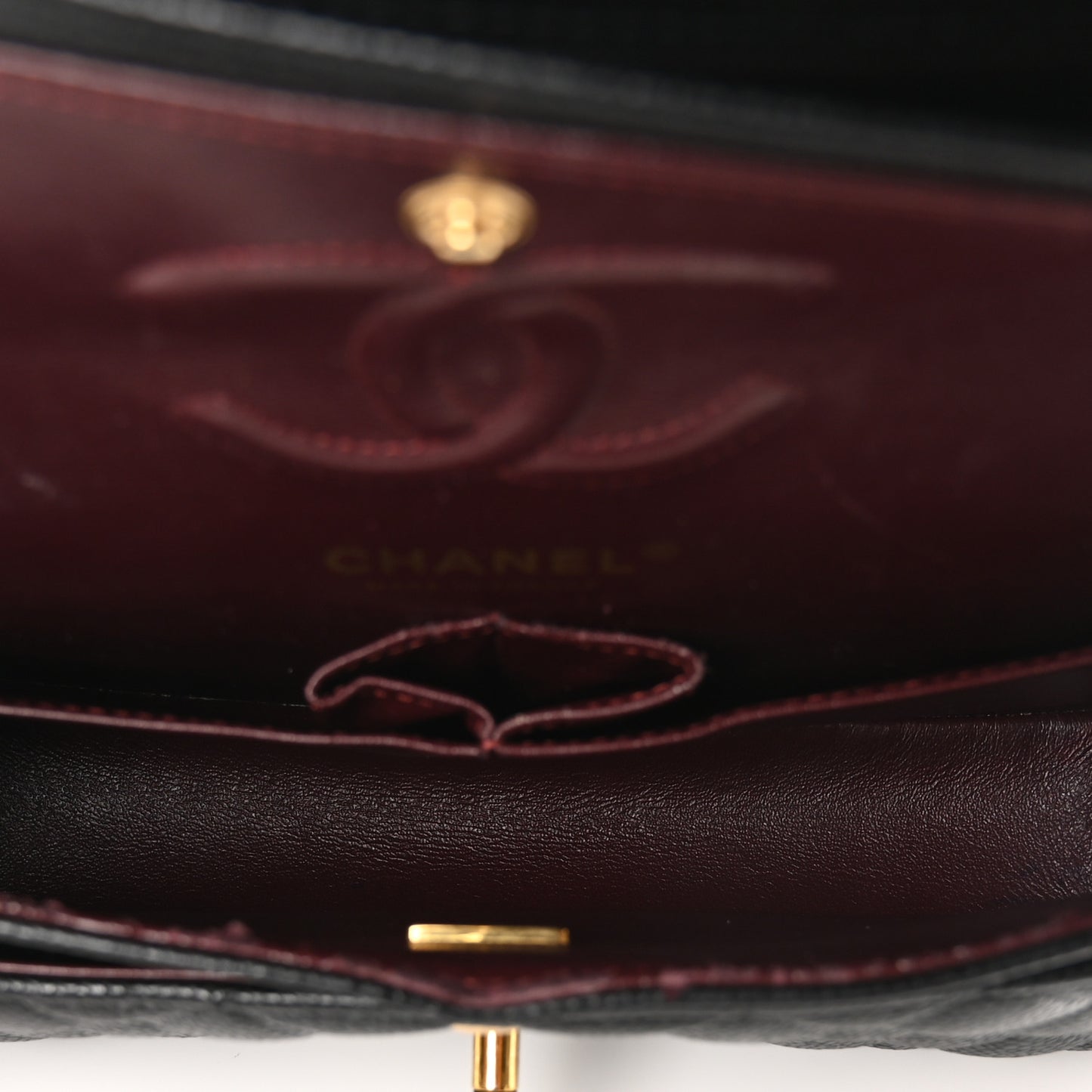 Caviar Quilted Small Double Flap Black