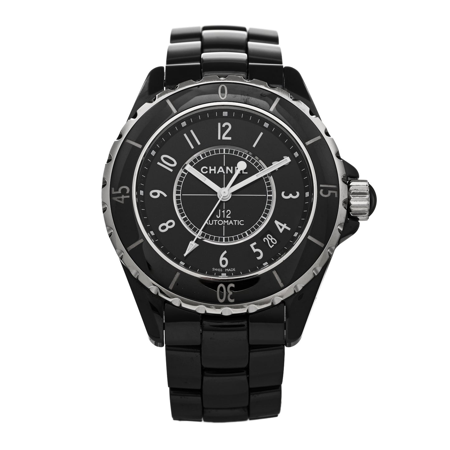 Stainless Steel Ceramic 38mm J12 Automatic Watch Black