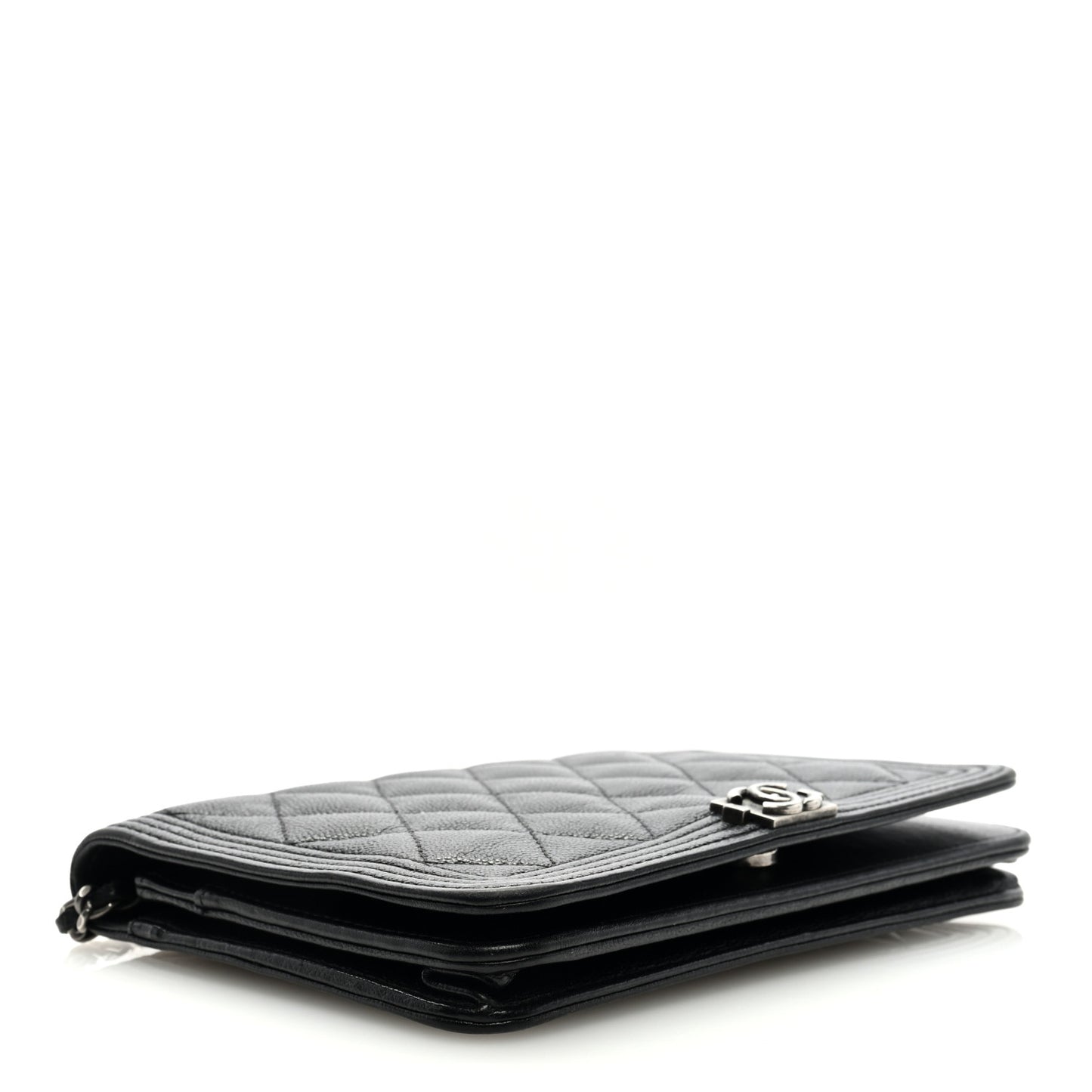 Caviar Quilted Boy Wallet On Chain WOC Black