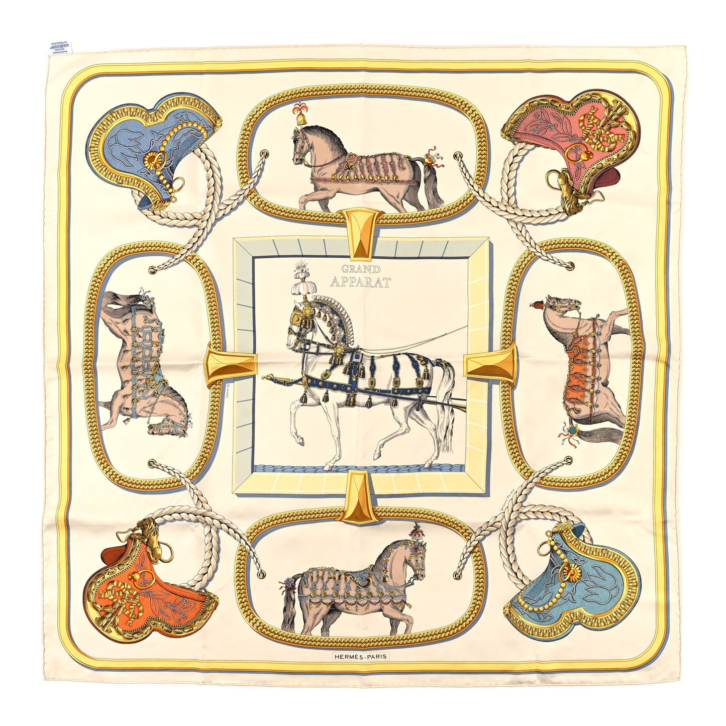 Silk Grand Apparat Forever Scarf 90 Creme Gold Multicolore