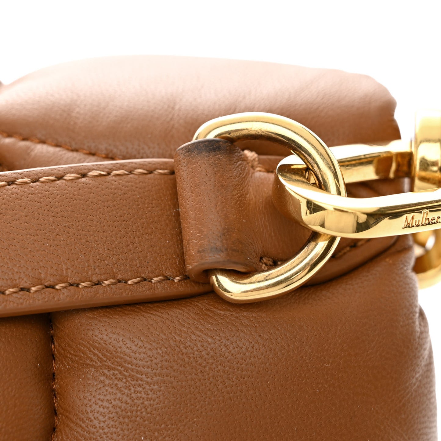 Nappa Pillow Quilted Little Softie Bag Tobacco Brown