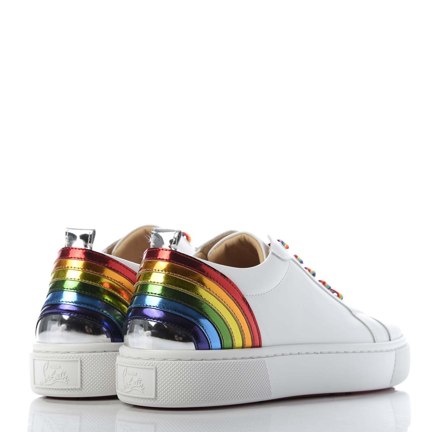 Christian Louboutin Calfskin Womens Arkenspeed Sneakers 39 White Multi 4 of 8