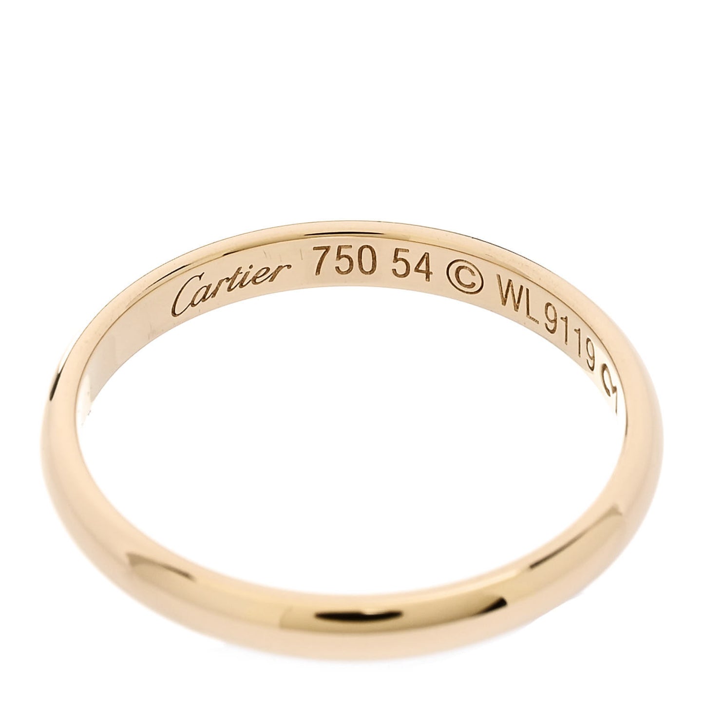 18K Yellow Gold 2.5mm 1895 Wedding Band Ring 54 6.75