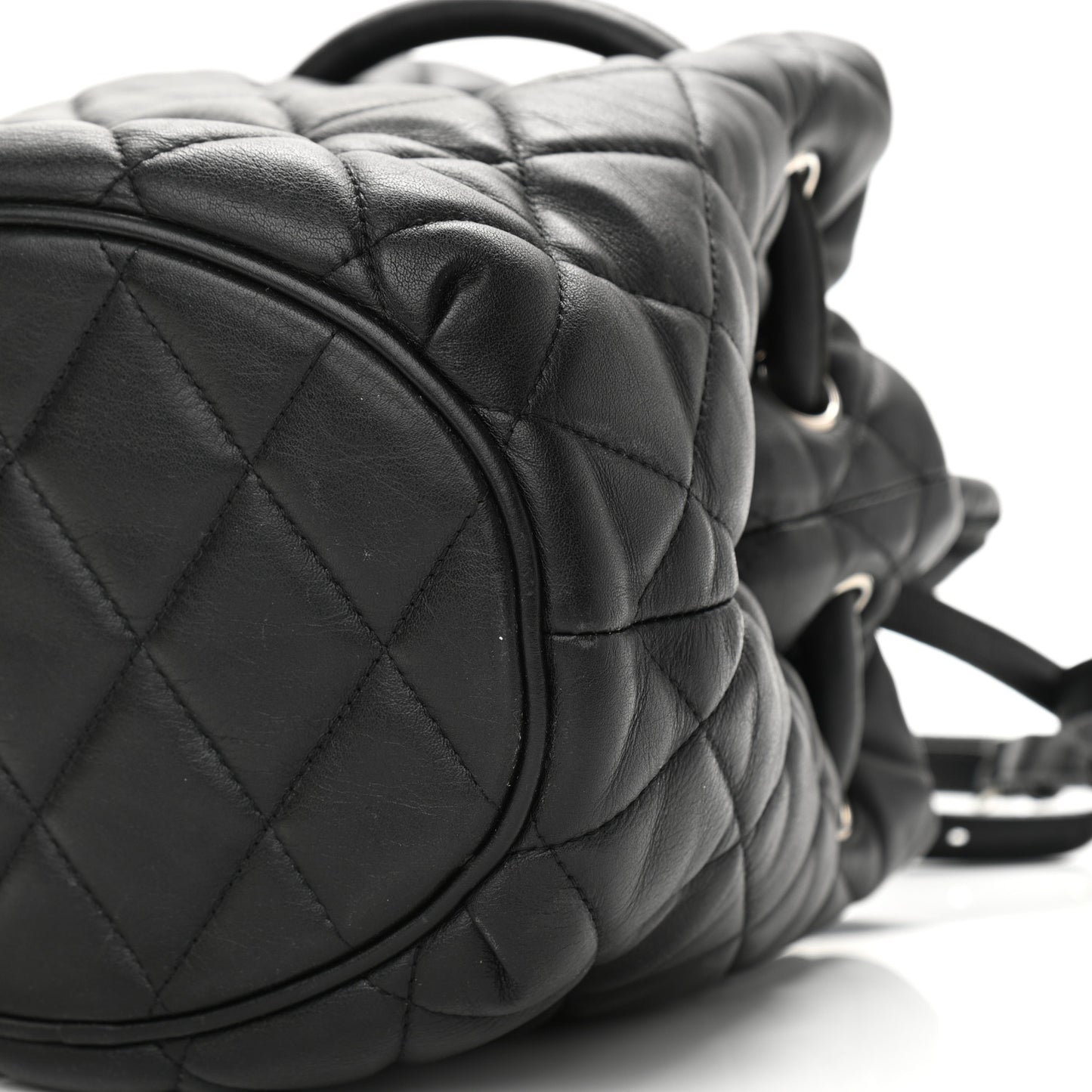 Nappa Calfskin Quilted Touch B Bucket Bag Black