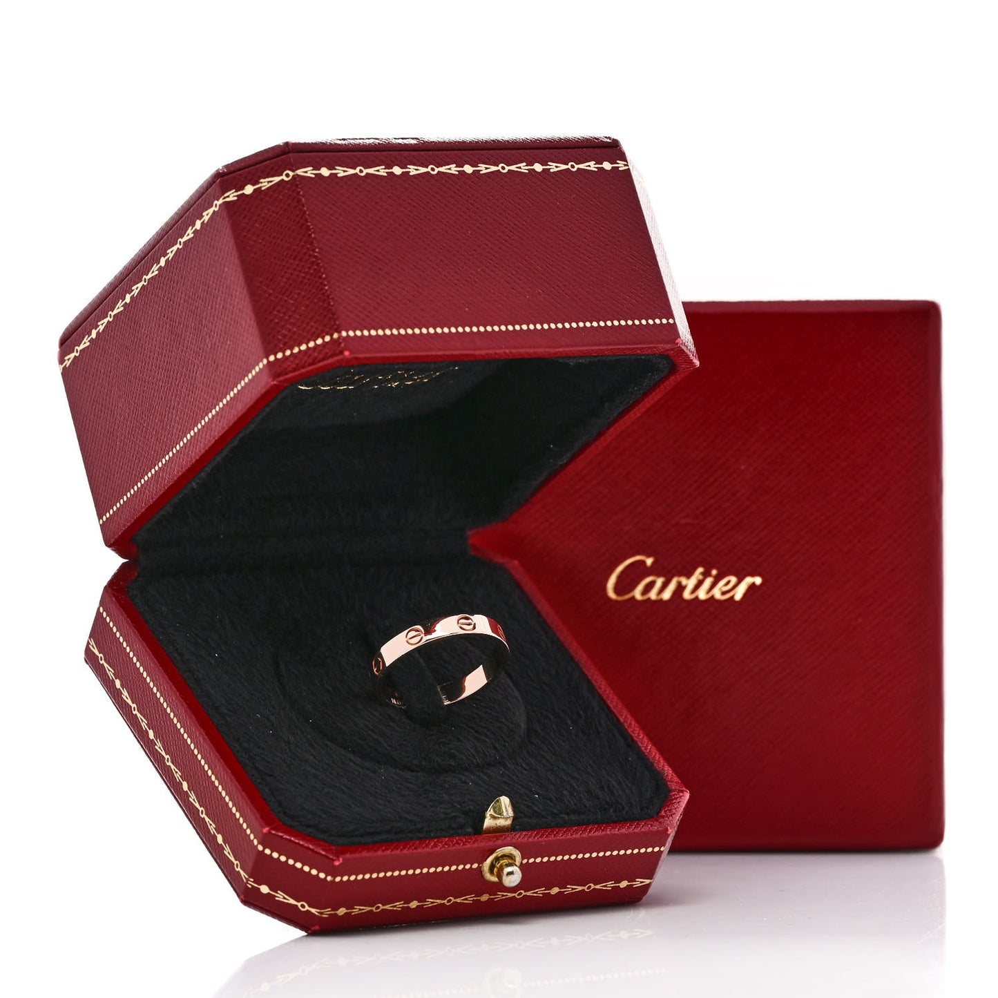 18K Pink Gold 3.5mm LOVE Wedding Band Ring 60 9