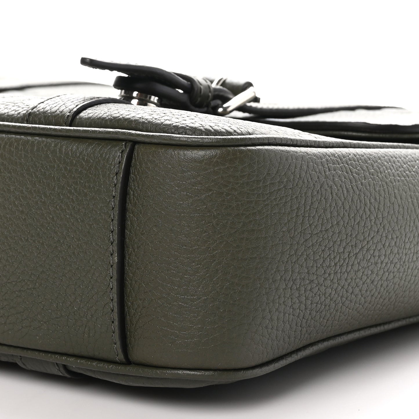 Calfskin Jumbo GG Embossed Double Buckle Medium Messenger Bag Dark Vintage Olive