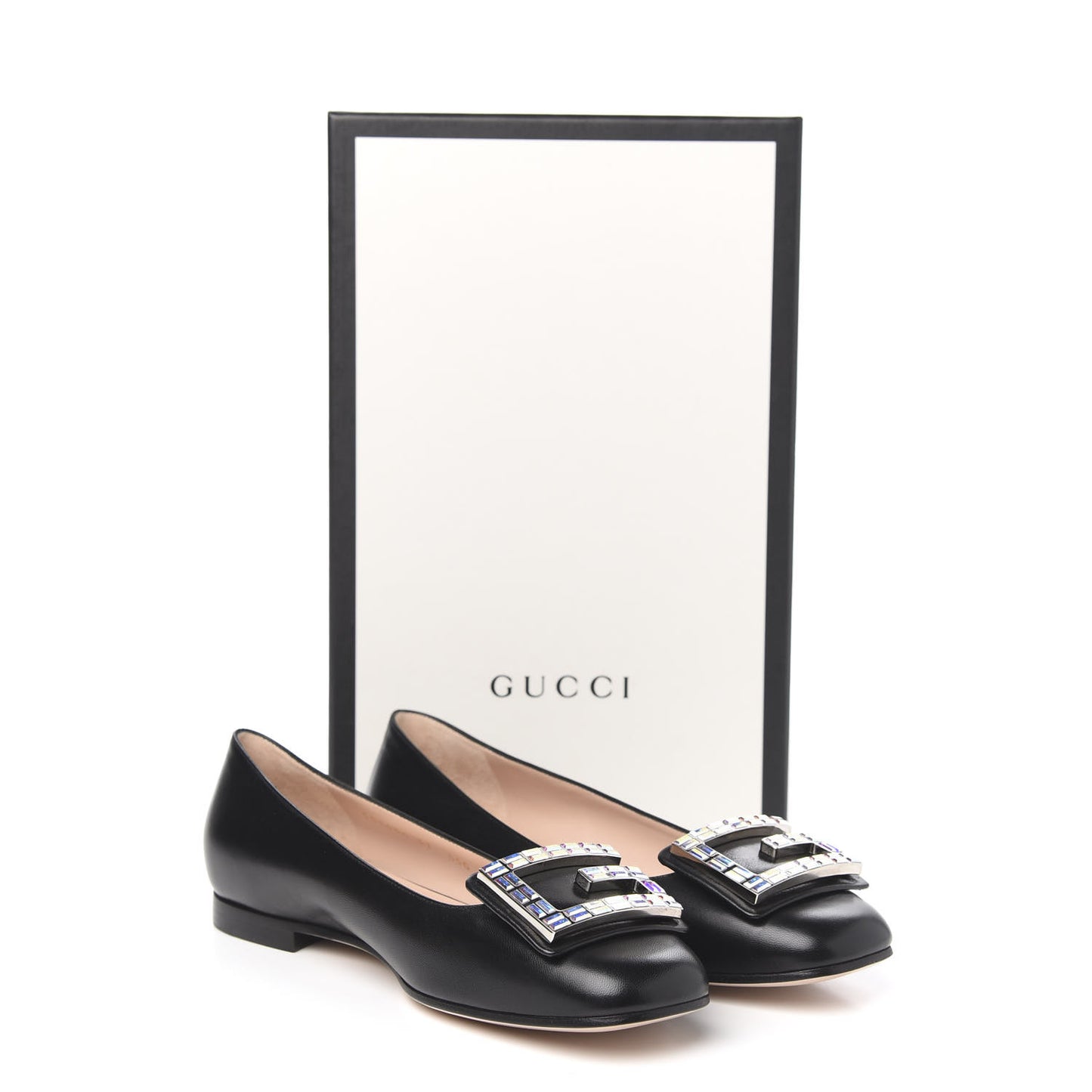 Malaga Kid Crystal Square G Madelyn Ballet Flats 37 Black