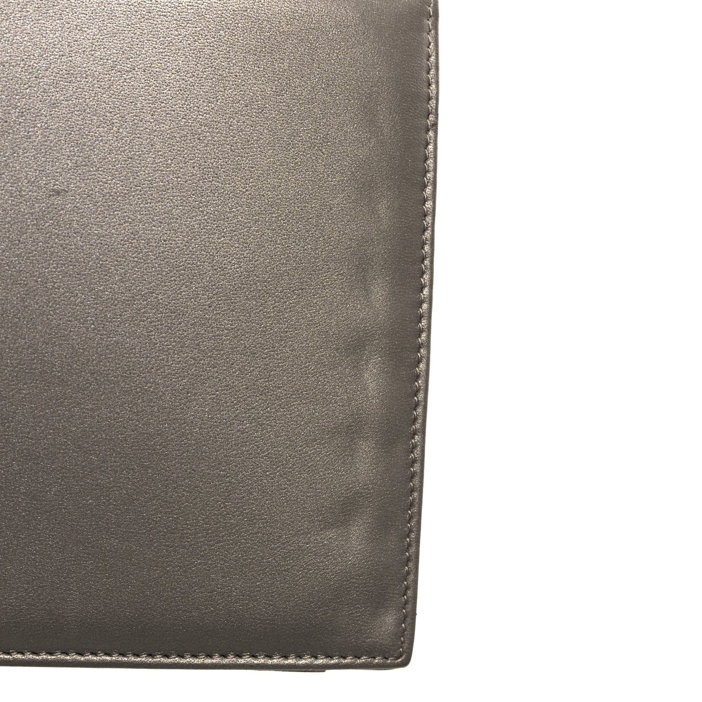 Lambskin Chocolate Bar Piercing CC Studded Small Chain Flap Bag Grey