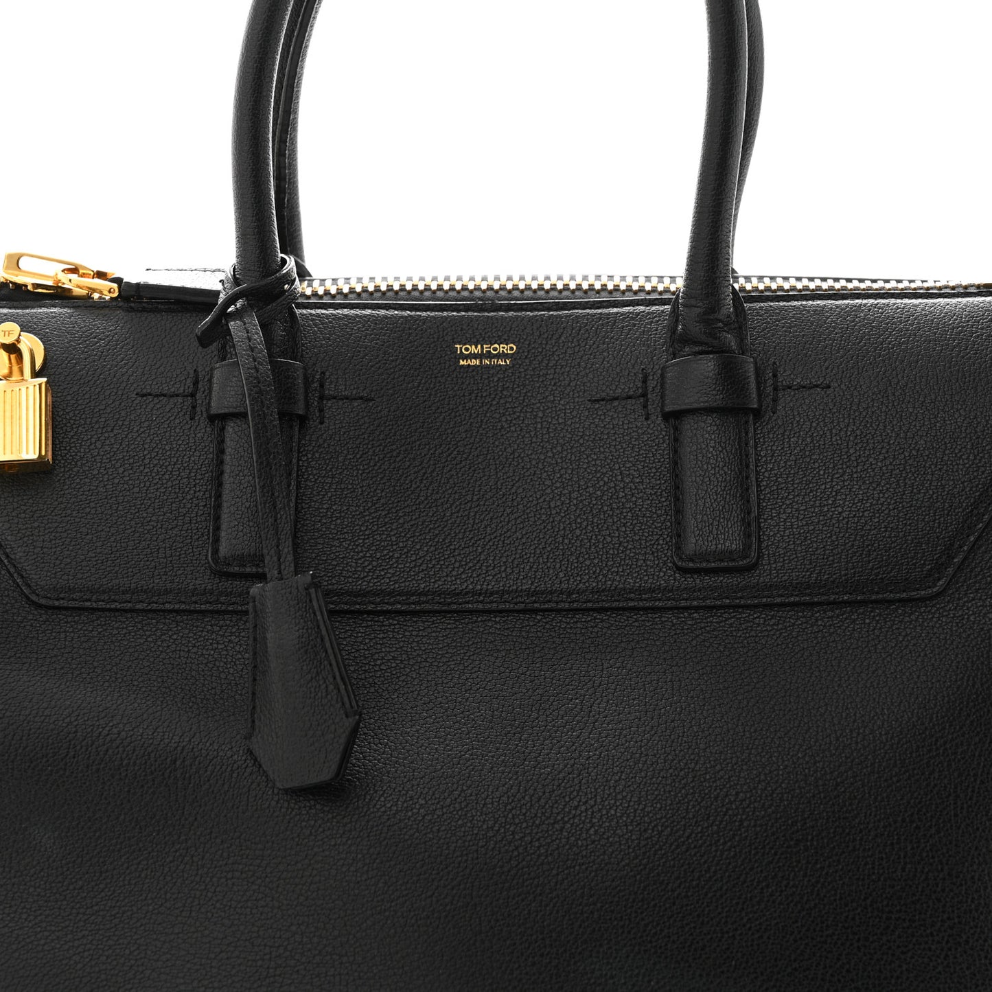 Pebbled Calfskin Medium Petra Bag Black