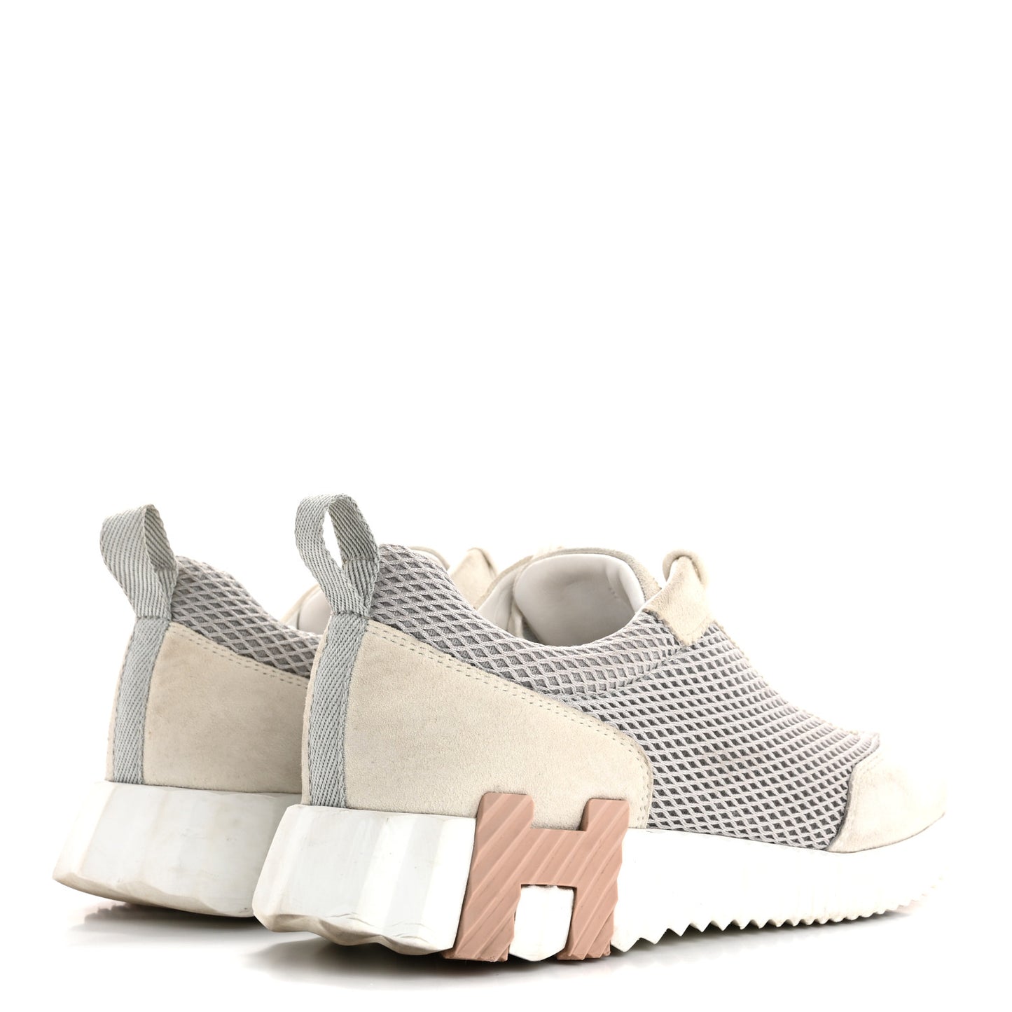 Air Mesh Suede Goatskin Bouncing Sneakers 38 Gris Lulea White