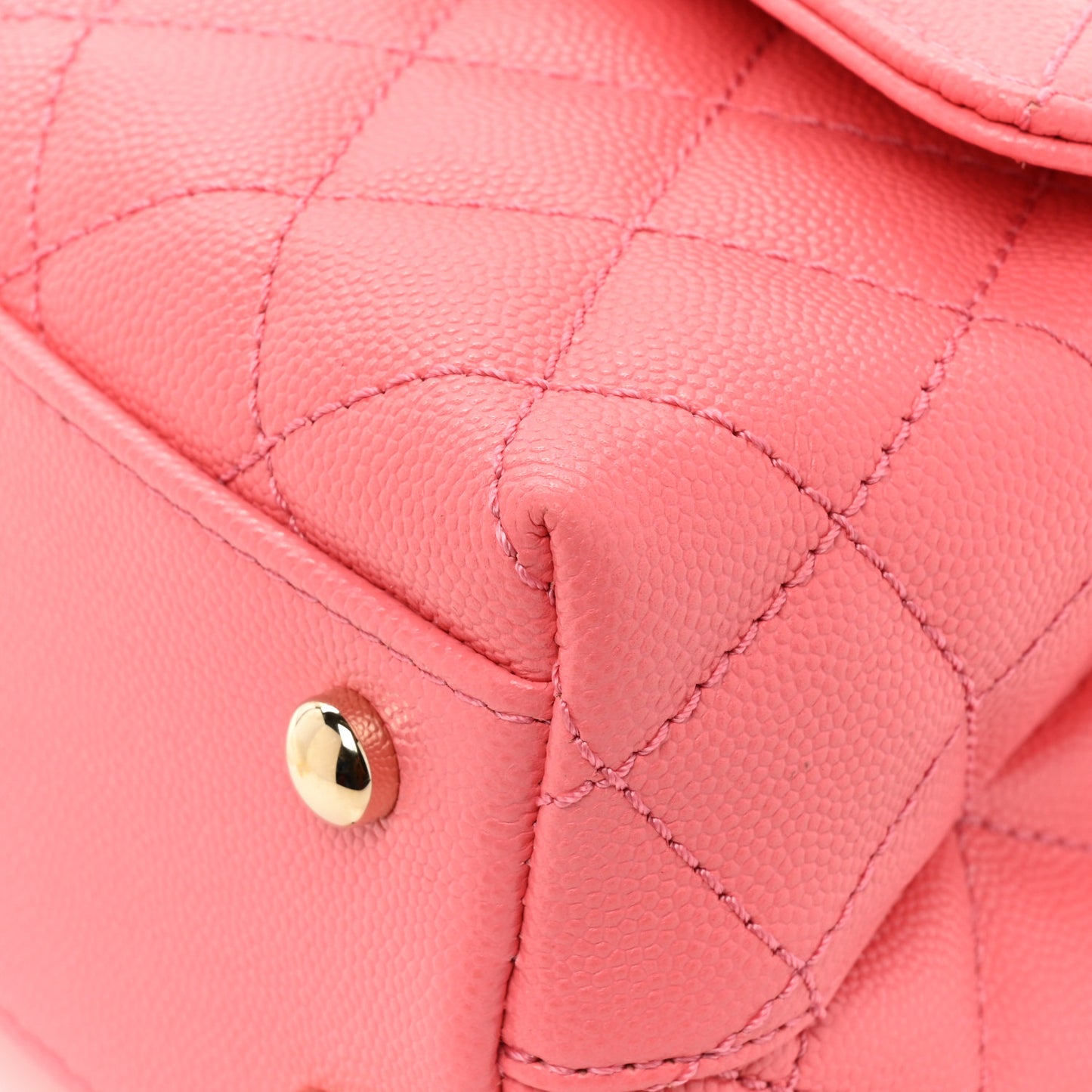 Caviar Quilted Mini Coco Handle Flap Pink