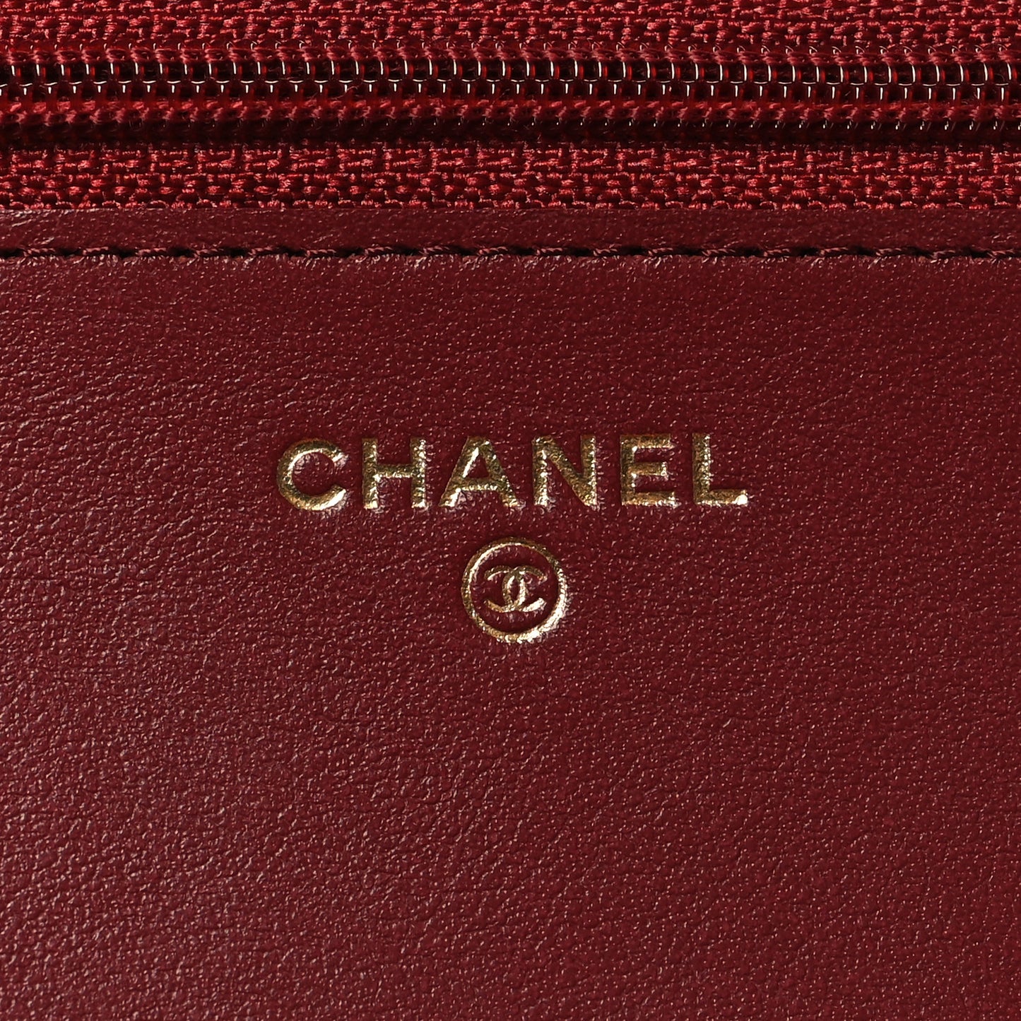 Caviar Quilted Boy Wallet On Chain WOC Burgundy