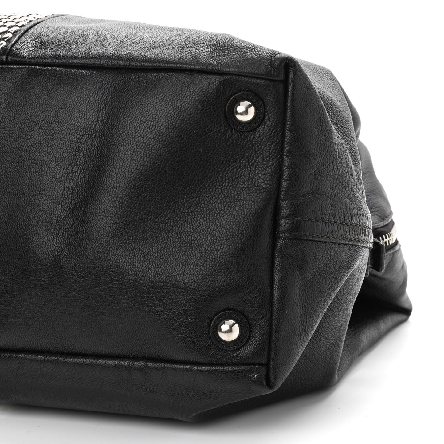 Calfskin Studded Easy Sac Black