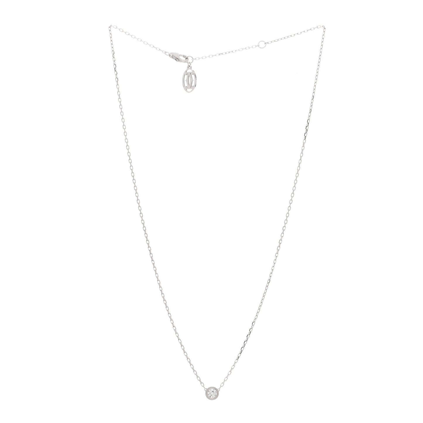 18K White Gold Diamond LM D'Amour Pendant Necklace