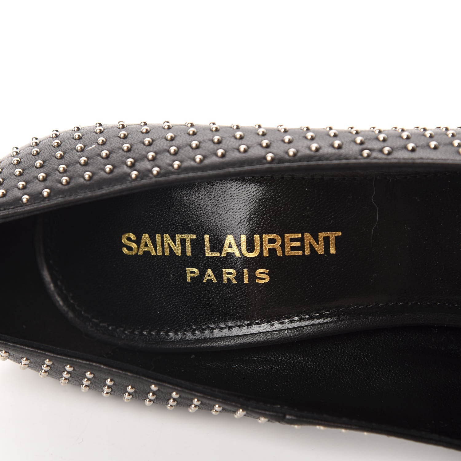Saint Laurent Calfskin Studded Opyum 100 Pumps 35 Black 8 of 10