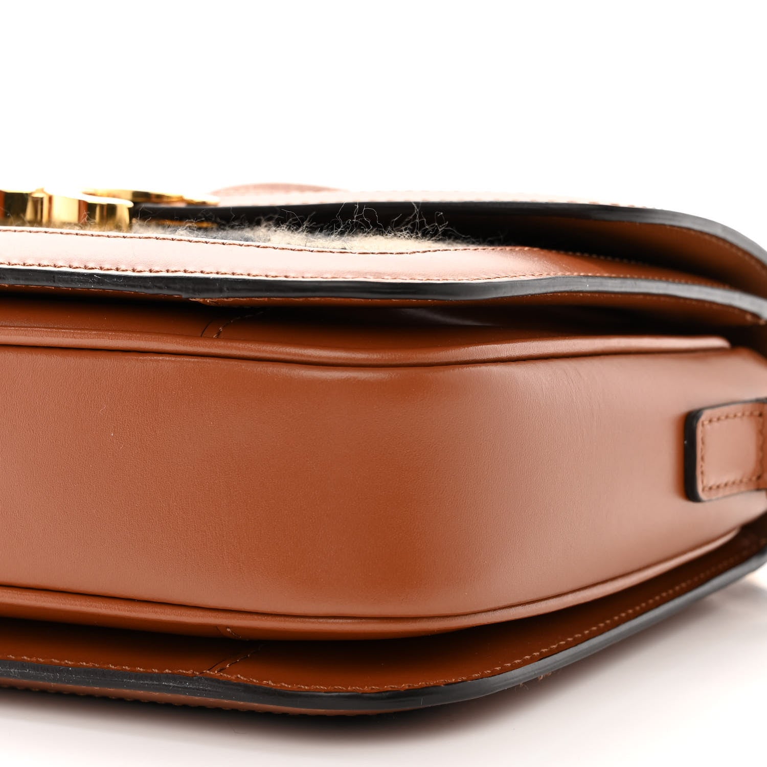 Celine Natural Calfskin Leopard Print Triomphe Jacquard Canvas Medium Triomphe Bag Natural Tan 12 of 12